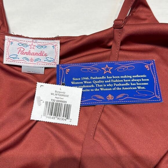 NWT Panhandle Pleated Cami Women’s Size Large Adjustable Straps Lined - Picture 7 of 12